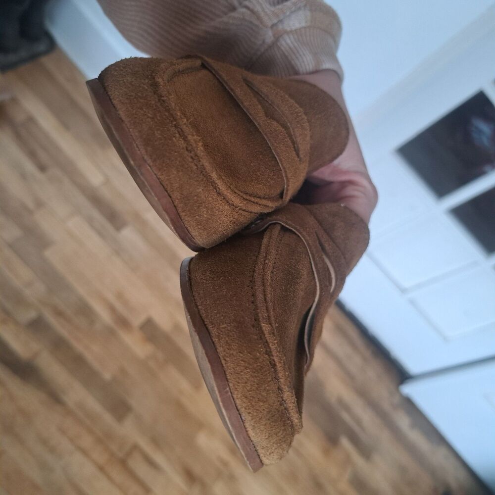 Charleston Shoe Co Size 9 Womens Brown Penny Loafers Suede Leather Casual Flats - Picture 6 of 8
